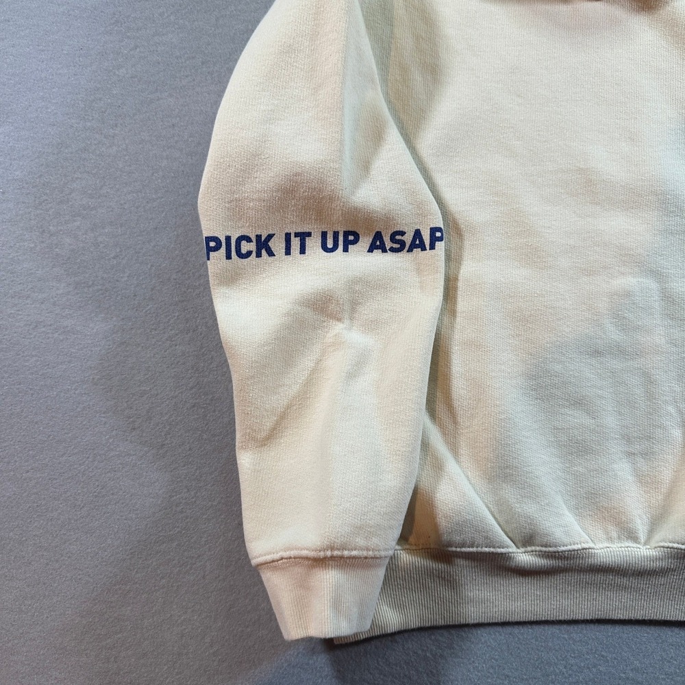 Zara Trafaluc Cream "your order has arrived" Graphic Hoodie Sweatshirt Size S - Picture 10 of 10
